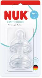 Nuk Tetine din silicon pentru sticlă NUK First Choice + - M, 3+ luni, 2 bucăți (10124041)