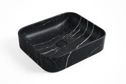 Inspiro Design Dallas Rectangular, szögletes, pultra ültethető mosdó, fekete márvány, 50x39x13 cm