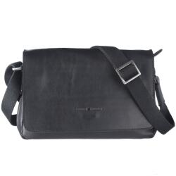 Greenburry Geanta umar dama piele naturala neagra 23 x 15 cm, Pure Black, Greenburry