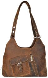 Greenburry Geanta umar dama piele naturala maro antichizat 31 x 27 x 14 cm, Vintage, Greenburry