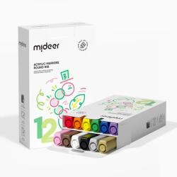 Mideer Mideer, markere acrilice cu varf rotund, 12 culori