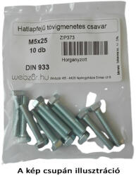  Hatlapfejű tövigmenetes csavar DIN 933 horganyzott M8x25 (10 db) (ZIP392)