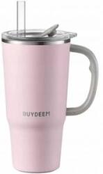 Buydeem Thermal mug with straw 700 ml, model DS57, color Pink