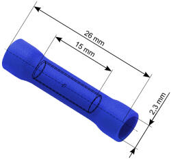  Conector terminal izolat, 3, 2/26 mm albastru (43-026-)