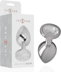Intense Plug anal Intense aluminiu, cristal decorativ, 8 cm, Ø 3.3 cm, metal, elegant (ATR-D-234375)