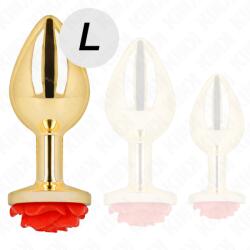KINK Plug anal Kink, metal, cristal roșu, Ø 2.8 cm, 7 cm, design elegant, bază siguranță (ATR-D-242591)