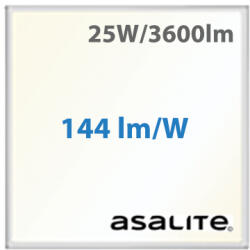 Asalite LED panel (595 x 595 mm) 25W - 144Lm/W, természetes fehér, Backlit, süllyeszthető (ASAL0249)