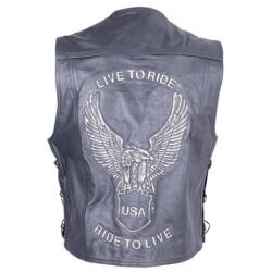 Sodager Vestă moto din piele Sodager Live To Ride (LW-0011) - insportline