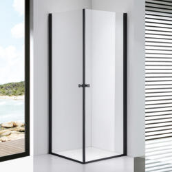 STUXI Bari Duo Black 80x80 cm szögletes nyílóajtós zuhanykabin, 6 mm vízlepergető üveggel, matt fekete elemekkel (TL-6109B-80-TL-6109B-80)