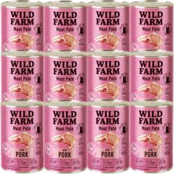 WILD FARM Пастет със свинско месо 12x400 г - безглутенова храна за котки