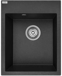 Laveo SBO_710Y - LAVEO PICO 390X500 egymedencés gránit mosogató szifonnal szemcsés fekete (SBO_710Y)