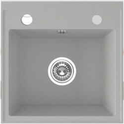 Laveo SBP_510T - LAVEO RINA 440X440 egymedencés gránit mosogató dugókiemelővel szürke (SBP_510T)