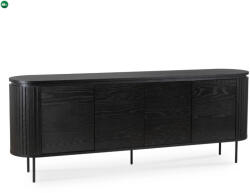 Mebel Elite Komód 200 cm méretben, négyajtós kivitelben, fekete színben BECK