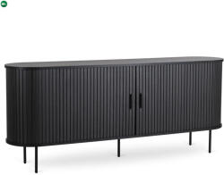 Mebel Elite Kétajtós, tolóajtós komód 180 cm méretben, fekete színben TRISH