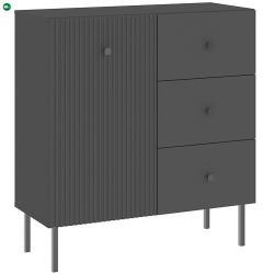 INTERMEBLE Elegáns Komód Fekete Színben. VIENA 91 cm