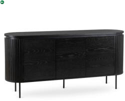 Mebel Elite Komód 160 cm méretben, háromajtós kivitelben, fekete színben BECK