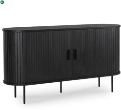 Mebel Elite Kétajtós, tolóajtós komód 140 cm méretben, fekete színben TRISH