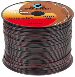 Cabletech Réz hangszórókábel fekete 2x1mm2 /méter (KAB0314)