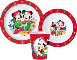 Disney Minnie and Mickey Karácsonyi étkészlet, micro műanyag szett, pohárral 260 ml (JVL11148) - aprotalpak