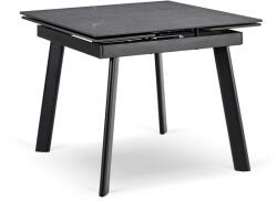 Mebel Elite LARES bővíthető kerámia étkezőasztal 90-150 cm fekete márvány/fekete (ME-LARES-CZ-CZ-CER-S90-150)