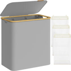 Songmics Cos de rufe pliabil SONGMICS, 3 compartimente detasabile, 150L, gri (EZ-LCB515G01)