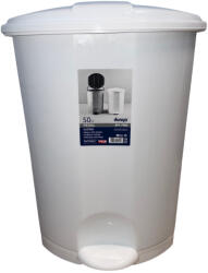 Dünya Plastik szemetes pedálos 41, 8 x 40, 7 x 56, 3 - 50L (2db/karton) - Fehér (8696287010157)