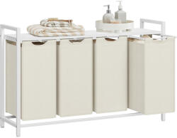 Vasagle Cos de rufe VASAGLE cu 4 compartimente, 160 L, raft superior, alb crem (EZ-BLH401W01)