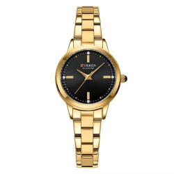 Curren Ceas dama de mana Curren Elegant Quartz Casual Luxury Fashion Auriu Negru Ceas