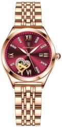 Poedagar Ceas dama Poedagar Quartz Analog Fashion Indici Luminosi Bratara Auriu Visiniu Ceas