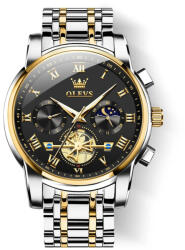 OLEVS Ceas barbatesc Olevs Quartz Analog Cronograf Fashion Argintiu Negru Ceas