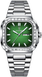 Poedagar Ceas Casual Elegant Fashion Indici Luminosi Otel Argintiu Verde Ceas