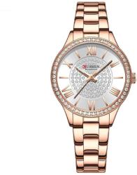 Curren Ceas de dama Curren, quartz, curea roze, cadran alb, sticla hardlex, rezistent la apa, elegant Ceas