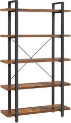 VASAGLE Könyvespolc, tárolópolc, rusztikus barna 105x33x177cm