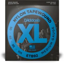 D'addario ETB92 XL Black Nylon Tapewound Köszörült Basszusgitár Húr 4 húros