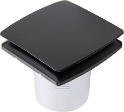 CERANO - Fürdőszobai axiális négyzet alakú ventilátor páratartalom-érzékelővel és időrelével - 12 W, 100 mm-es csővezeték - matt fekete (CER-978814)