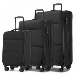 Konofactory Fekete masszív textil bőröndszett „Capacity - M, L, XL méret (S593set3-black-HU)