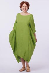 SHOPIKA Rochie lalea in colturi, din in, verde olive Talie unica