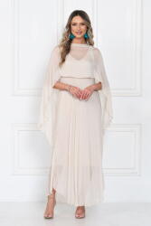 SHOPIKA Capa dama din matase si vascoza tip kimono, croi fluid pentru layering, bej Talie unica