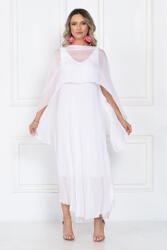 SHOPIKA Capa dama din matase si vascoza tip kimono, croi fluid pentru layering, alba Talie unica
