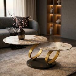 IV Interior Concept Masuta de cafea moderna cu doua blaturi rotative din ceramica DANCING RINGS 80-135cm (A-48660 VC) Masa de cafea