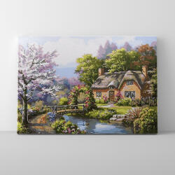 Makana Ház a folyó mellett - Számfestő készlet, kerettel (40x50 cm)