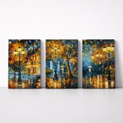 Makana Afremov: Esti séta - Többrészes számfestő, kerettel (50x120 cm)