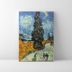 Makana Van Gogh: Út ciprusokkal és csillaggal - Számfestő készlet, kerettel (40x50 cm)
