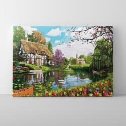 Makana Színpompás vidék - Számfestő készlet, kerettel (50x65 cm)