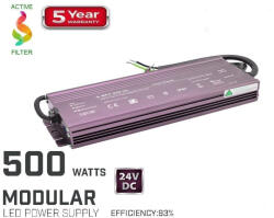24LED.ro Sursa de alimentare cu tensiune constanta PFC IP67 24V 500W