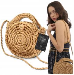 Bad&Bags Női Szalma Válltáska Nyár Kosár Strandtáska Boho Bad&bags (Mała torebka słomiana koszyczek BAD&BAGS)