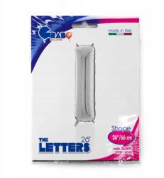 Grabo Fólia lufi, I betű, 66cm, Ezüst