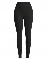 Shein Fekete Bordázott Leggings Magas Derékkal S 1KE
