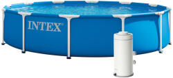 Intex Piscina cu cadru metalic Intex 28212ND, rotunda, pompa si filtru, 366x76 cm, albastru