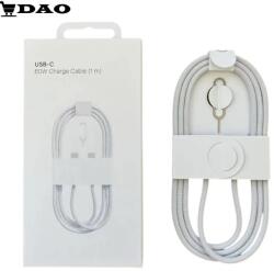 Dao Shop Cablu de incarcare / date DAO compatibil Apple TIP C - TIP C , fast-charge, alb, panzat, cheie SIM inclusa (CC.alb.cheie)